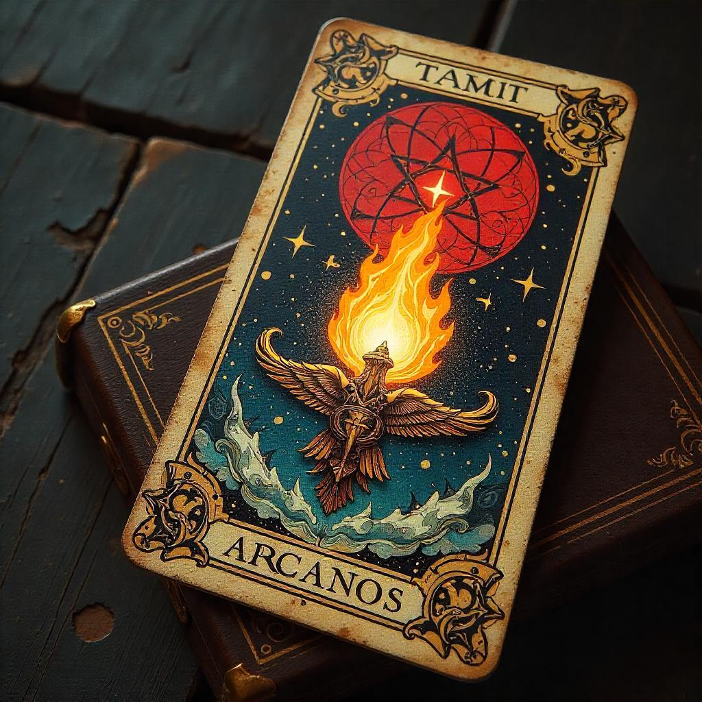 cartade arcanos con un libro por debajo